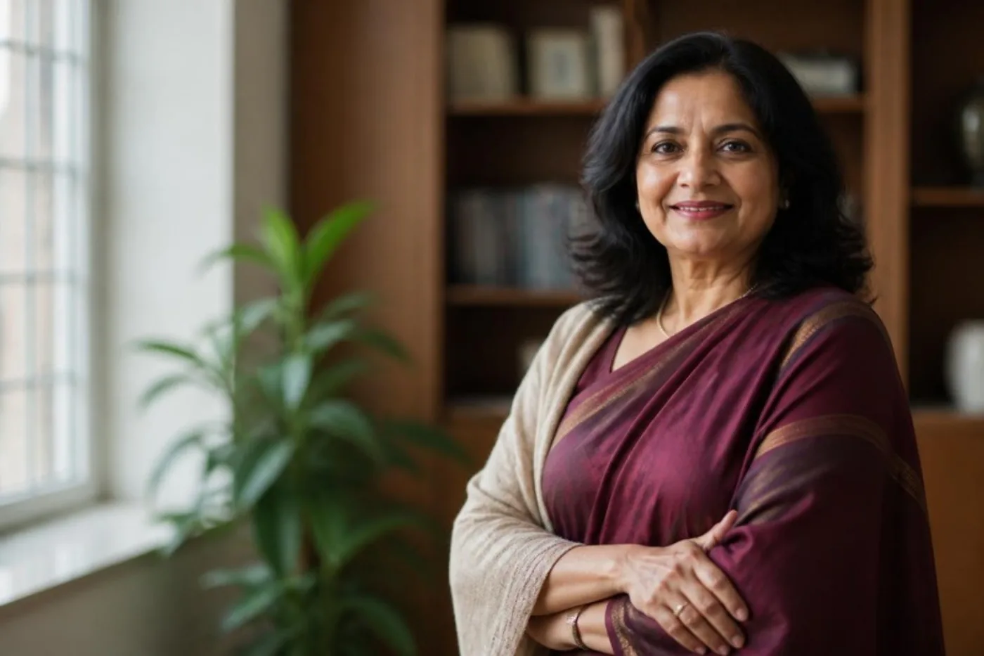 Portrait of the school principal in her office